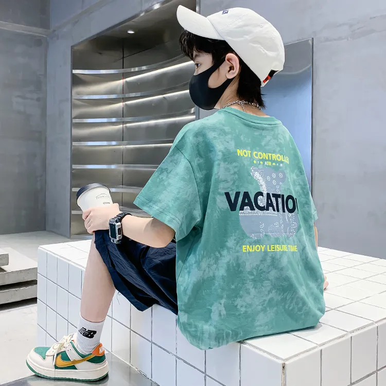 童装男童夏装t恤2025新款男孩夏季洋气儿童夏款上衣短袖中大童潮T