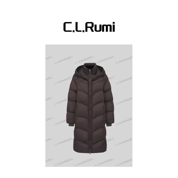 【Rumi精选】“暮雪冬眠”高充绒冬季保暖连帽显瘦的长款羽绒服7296wt