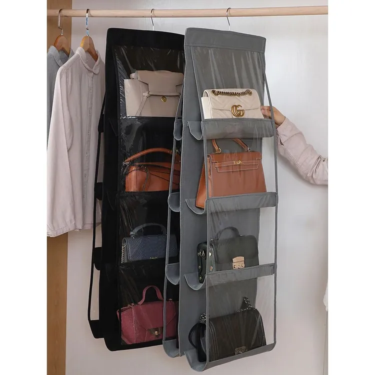 包包收纳神器卧室衣柜分层放包包收纳挂袋防尘宿舍门后挂包架置物