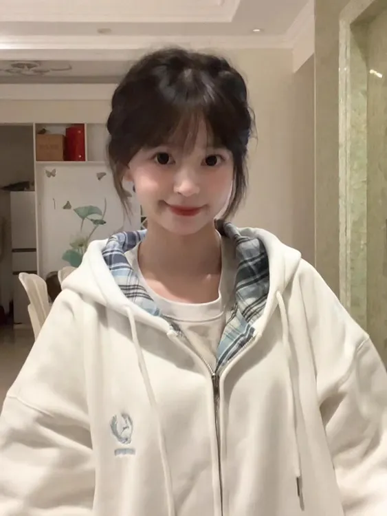 美式高街格子连帽卫衣女秋冬加绒2025新款oversize韩系外套女春秋