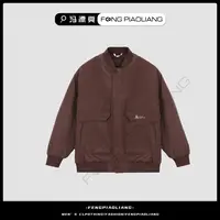 砖红【美式棒球领加厚棉衣外套】6195秋冬·高街潮流时尚情侣款