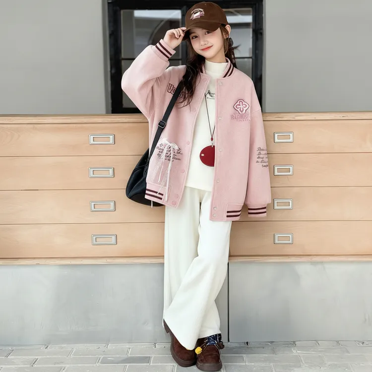 女童款外套棒球服2025秋冬新款洋气时髦百搭中大童女孩上衣外穿
