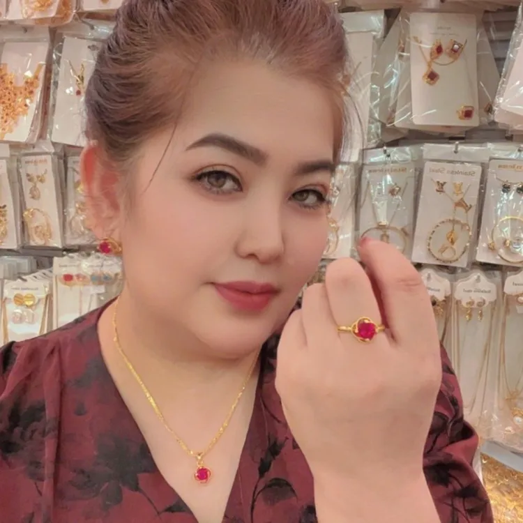 铜合金亚克力项链 新款三件套时尚精美个性尼泊尔民同款百搭高档