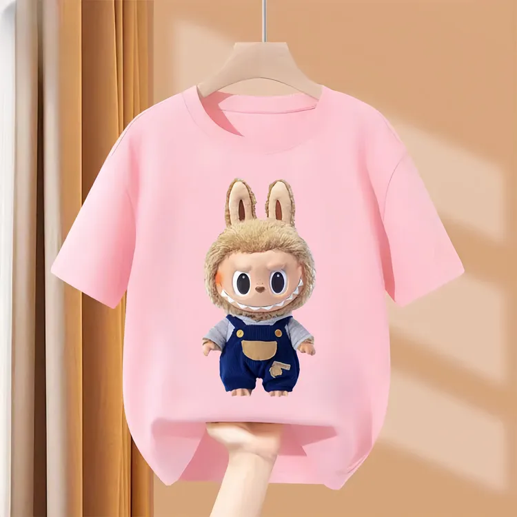 可爱拉布布t恤男孩儿童女童短袖2025夏季新款宽松童装纯棉上衣ins