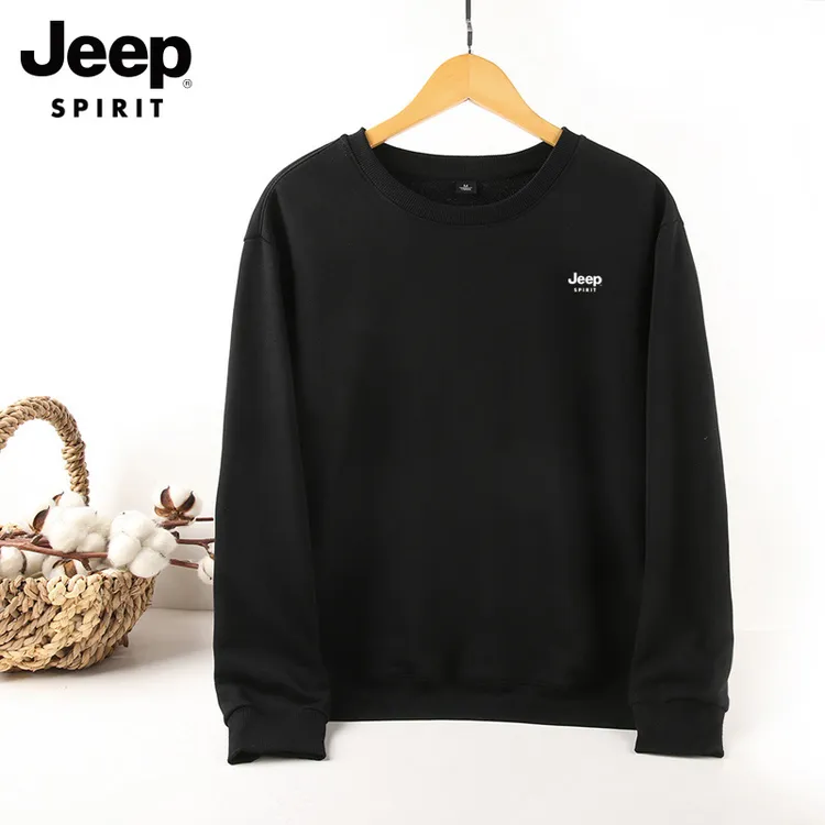 JEEPSPIRIT秋季新款男士长袖圆领卫衣休闲打底运动服宽松套头上衣