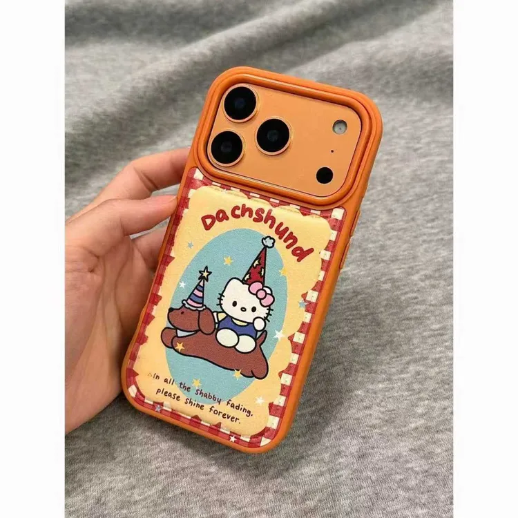 骑狗KT适用苹果17手机壳13/14ProMax卡通iPhone16/INS风17P网红