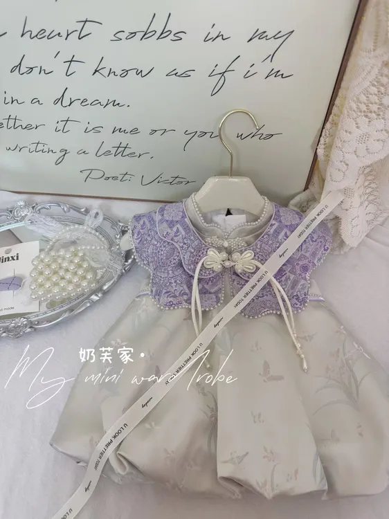周岁女宝宝礼服夏季新款中式国风女童抓周唐装婴儿连衣裙日常可穿