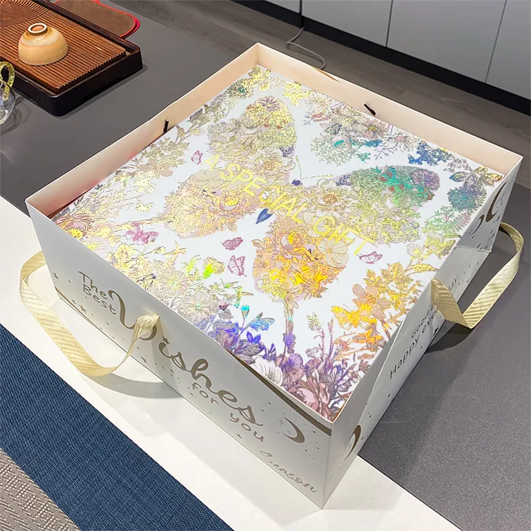 鎏金炫彩蝴蝶法式水果礼盒通用水果包装盒节日礼盒高档定制礼盒