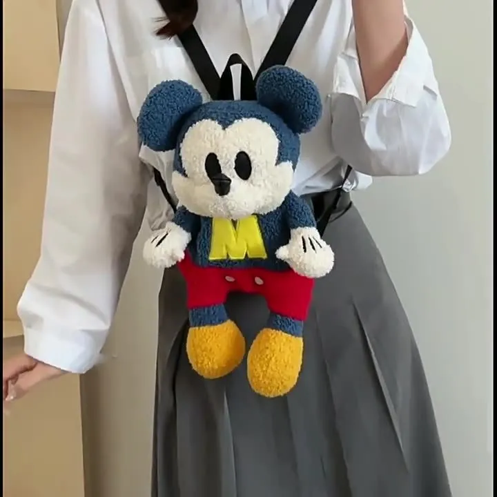 可爱米奇双肩包学生斜挎小包卡通玩偶背包少女包