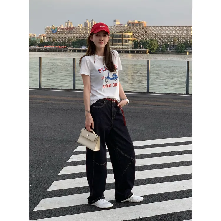PH《蓝颜》潮流复古时尚立体剪裁薄款百搭休闲原牛长裤 PH3087