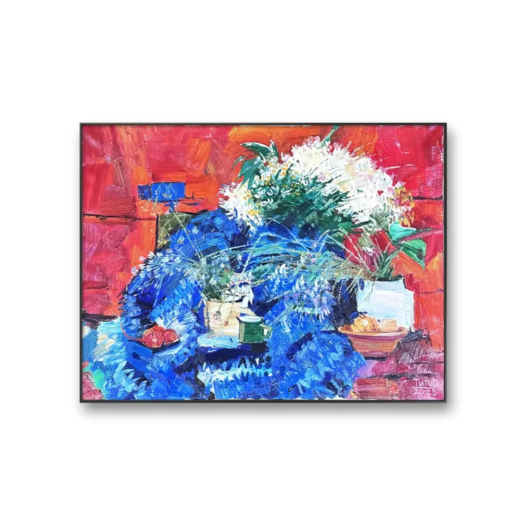 俄罗斯原创手绘油画季托夫《繁花（三）》60*80cm 2025年客厅卧室书房