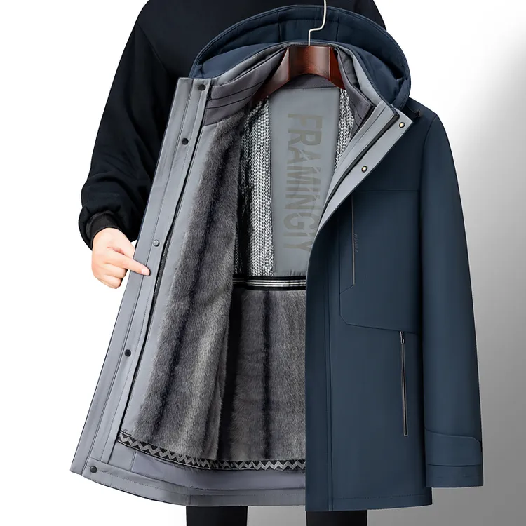 Romon/罗蒙【鹅绒服】羽绒外套羽绒服男士冬季脱卸内胆款8805