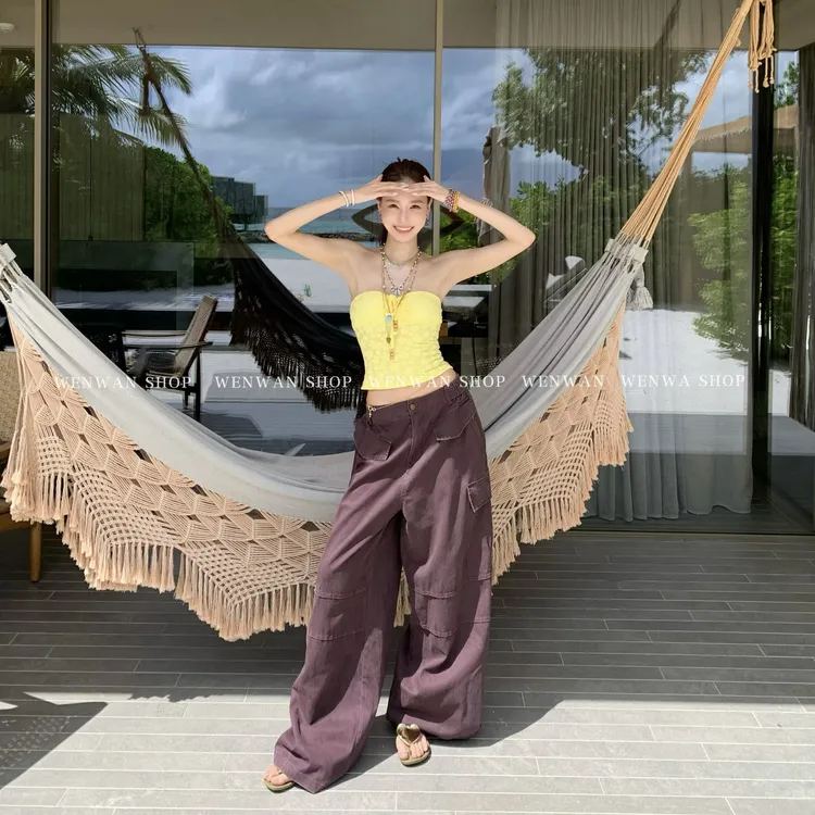 【原厂出品】美式复古夏季宽松大口袋阔腿休闲裤