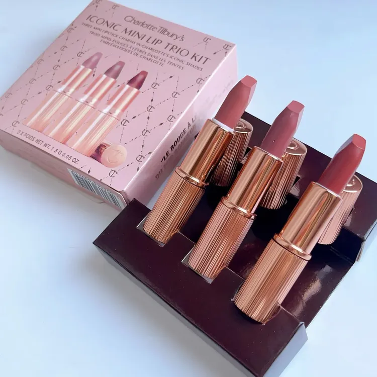 CT唇膏口红中样套装3×1.5g滋润保湿哑光柔雾显白显色持久不掉色