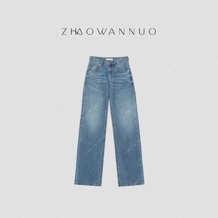 ZHAO WANNUO 丨B*c 25春夏新款高级水洗显瘦显腿长软牛仔裤NC0508