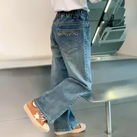 女童秋款牛仔裤2025秋季新款儿童韩版阔腿牛仔裤Q13819