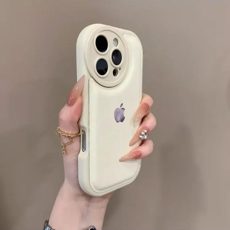 肥皂气垫皮纹素皮硅胶适用iphone16手机壳15个性14网红13纯色男女