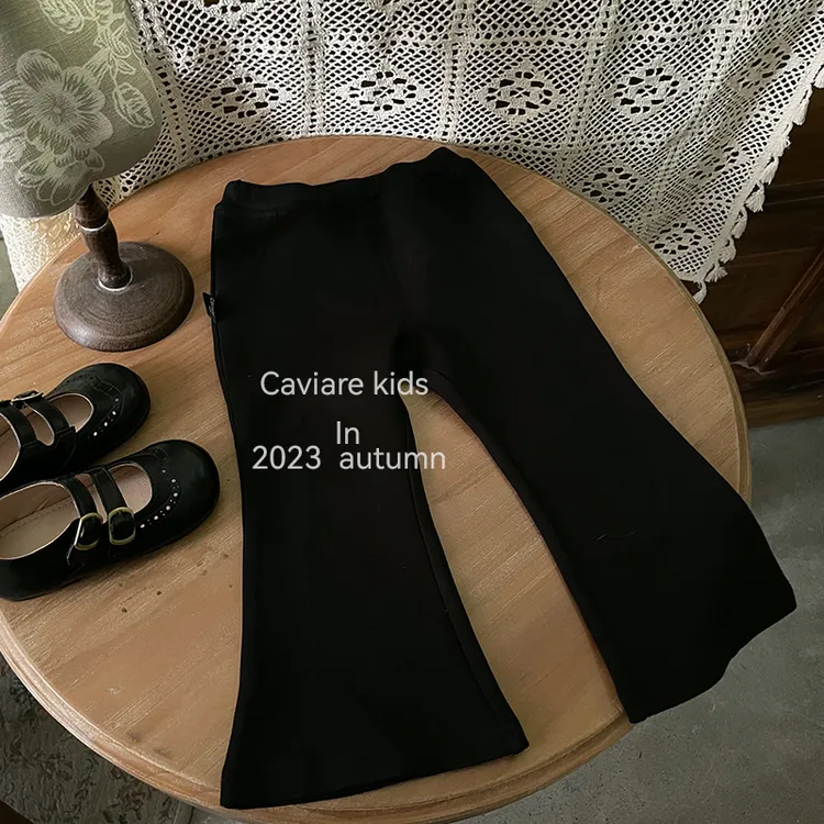 Q25100K蝴蝶结喇叭裤鱼子酱品牌女童童装