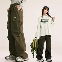 初高中生女童工装裤直筒裤2025宽松儿童长裤运动裤大童洋气裤子