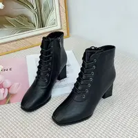 1835-2 新款时尚百搭粗跟短靴加绒