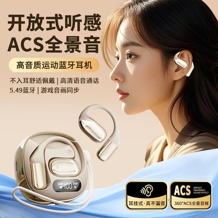 2025新款高音质降噪蓝牙耳机佩戴舒适超长续航运动降噪挂耳不入耳