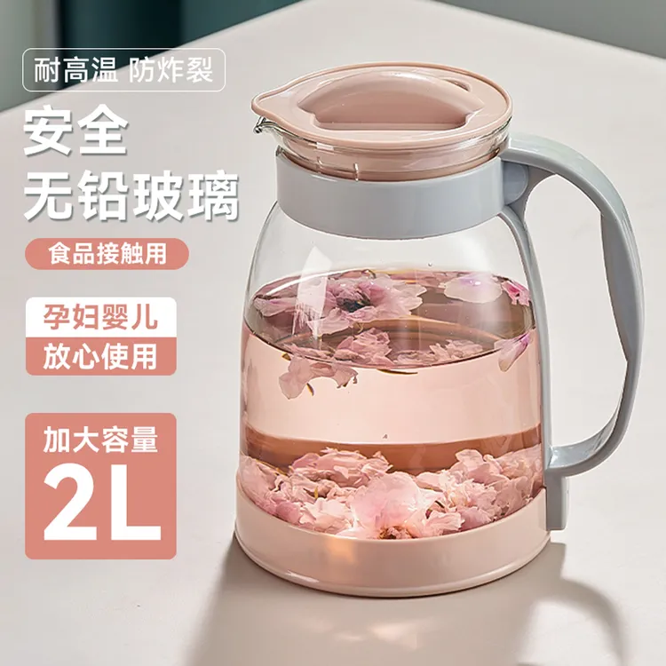 捷安玺冷水壶玻璃耐高温凉水壶家用冷泡果茶壶水杯大容量凉白开水