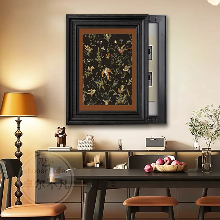 中古风电表箱装饰画2025新款强弱配电箱开关盒遮挡挂画竖款免打孔