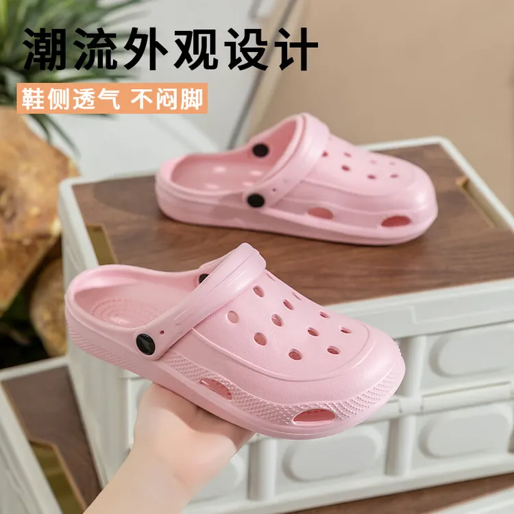 手术室束脚镂空女鞋洞洞鞋女生外穿情侣包头拖女凉拖坡跟鞋男男士