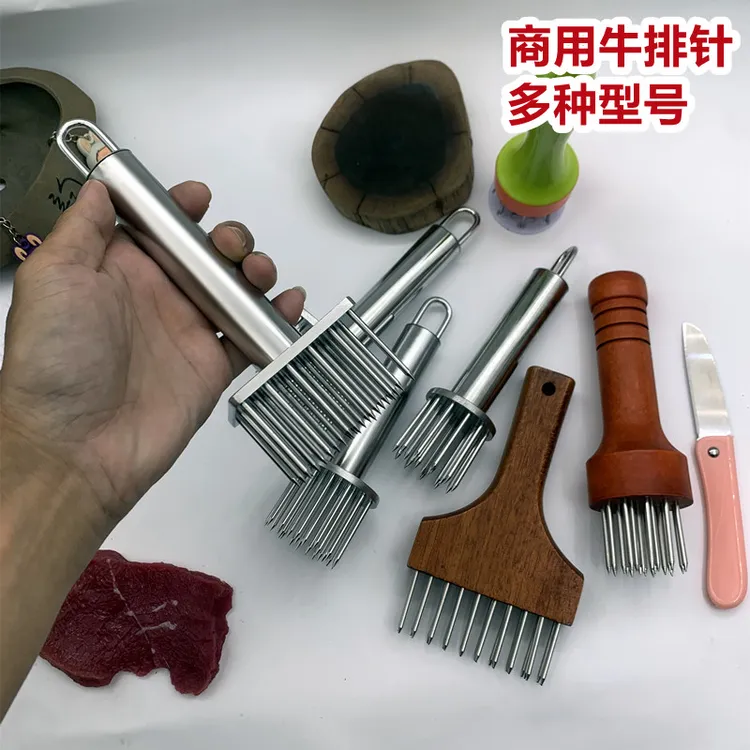 松肉针不锈钢牛排扎肉器猪扒针插扣肉烧肉入味鸡扒嫩肉断筋器