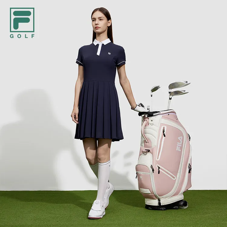斐乐/女子连衣裙欧若风夏新款拼色防晒高尔夫百褶裙A11W425310F