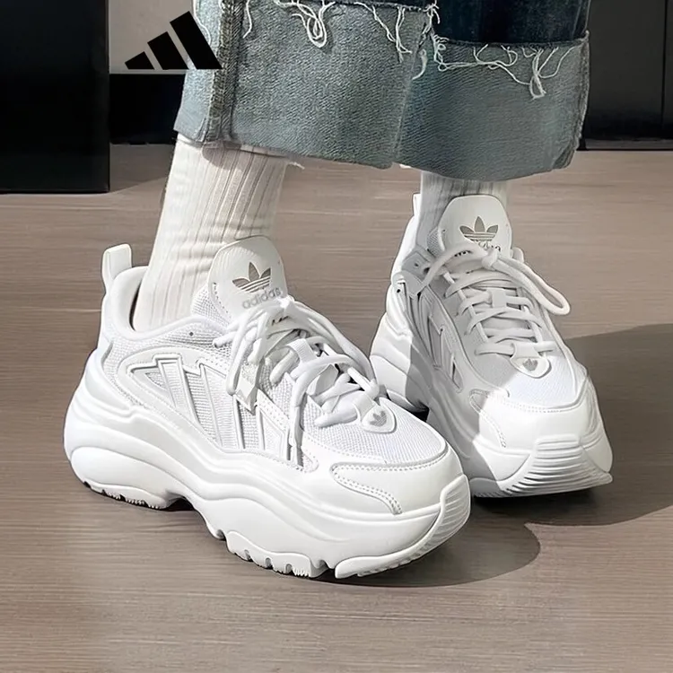 adidas/阿迪达斯三叶草女鞋夏季新款增高复古T头厚底跑步老爹鞋