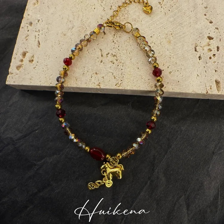 HUIKENA【马上有钱同款手链】原创复古手工简约国风NA130
