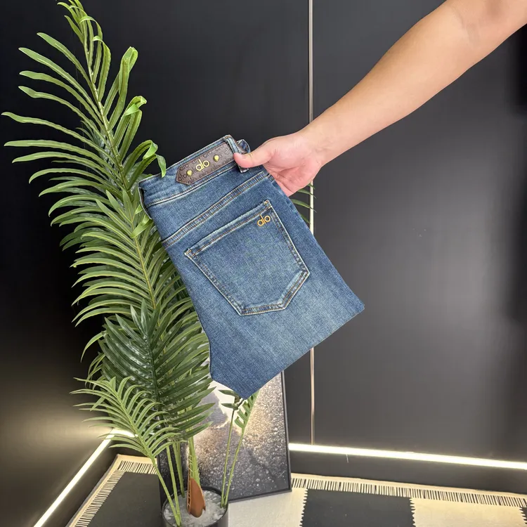 2025早秋新款波斯蓝男士弹力时尚牛仔裤轻奢百搭个性小直筒男裤子