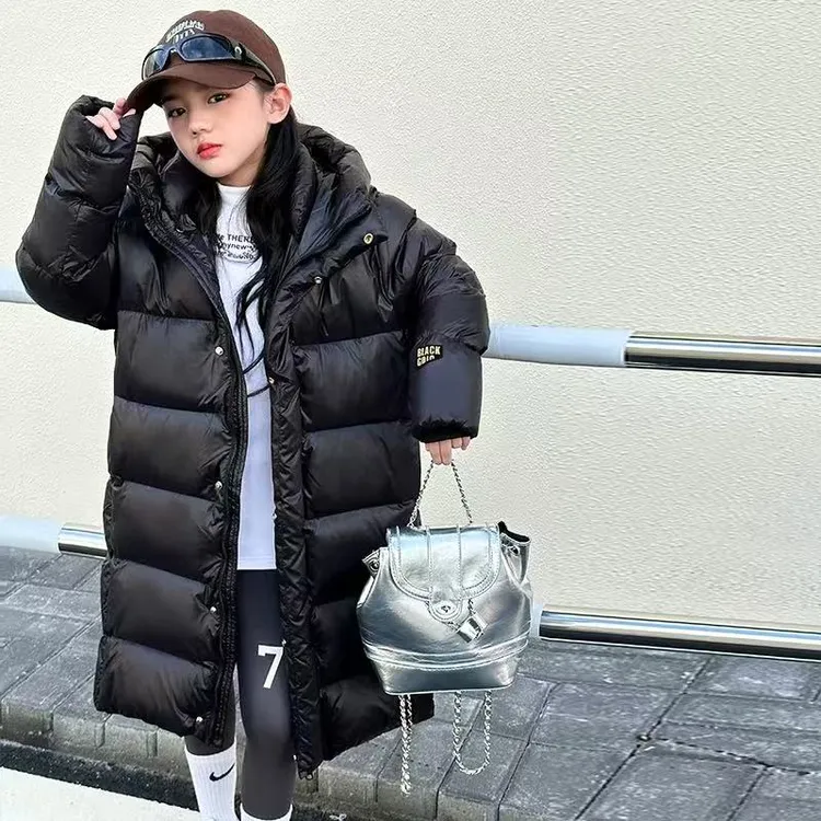 511006 韩版休闲时尚儿童舒适百搭保暖洋气长款羽绒服