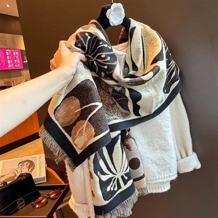 Miss both高级感双面羊绒围巾女冬保暖外搭披肩保暖送礼围脖2026