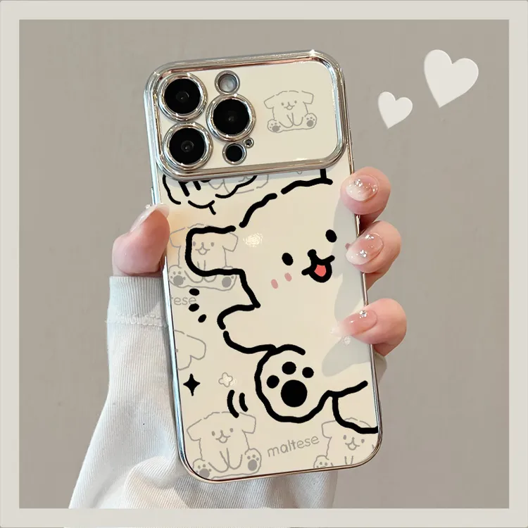 线条小狗适用苹果16promax手机壳iphone17pro新款可爱苹果15防摔