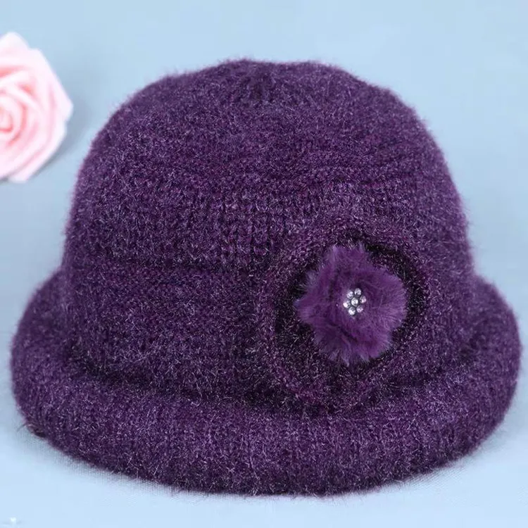 爆款老太太帽子奶奶冬天中老年人妈妈加厚保暖帽针织防寒毛线帽冬