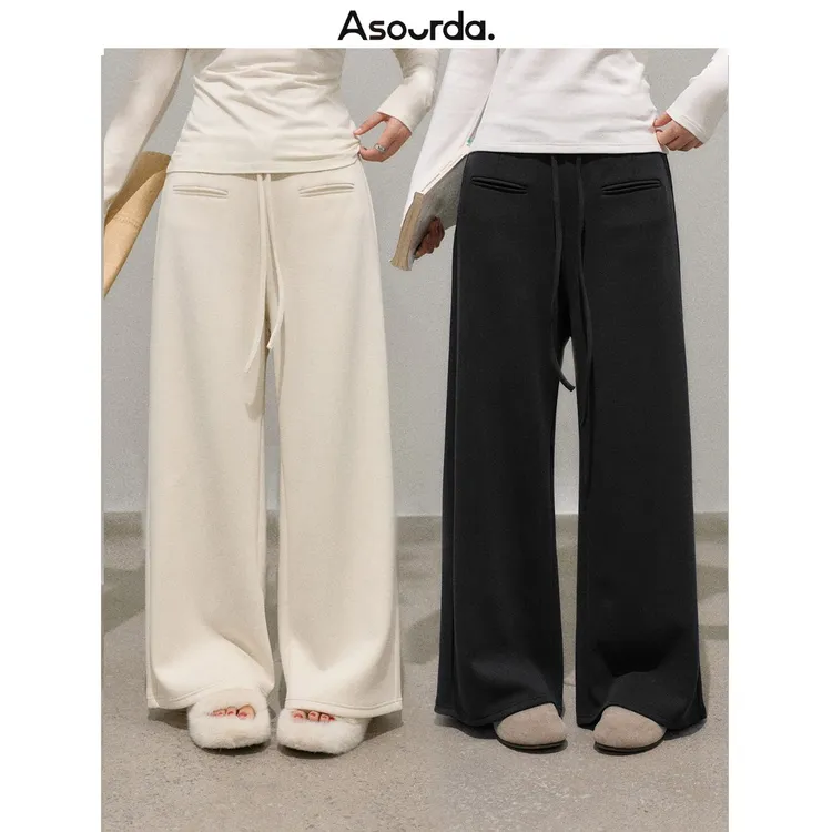 一口苏达云感裤 清冷系禅意衣服女慵懒风显瘦百搭松弛感休闲裤子