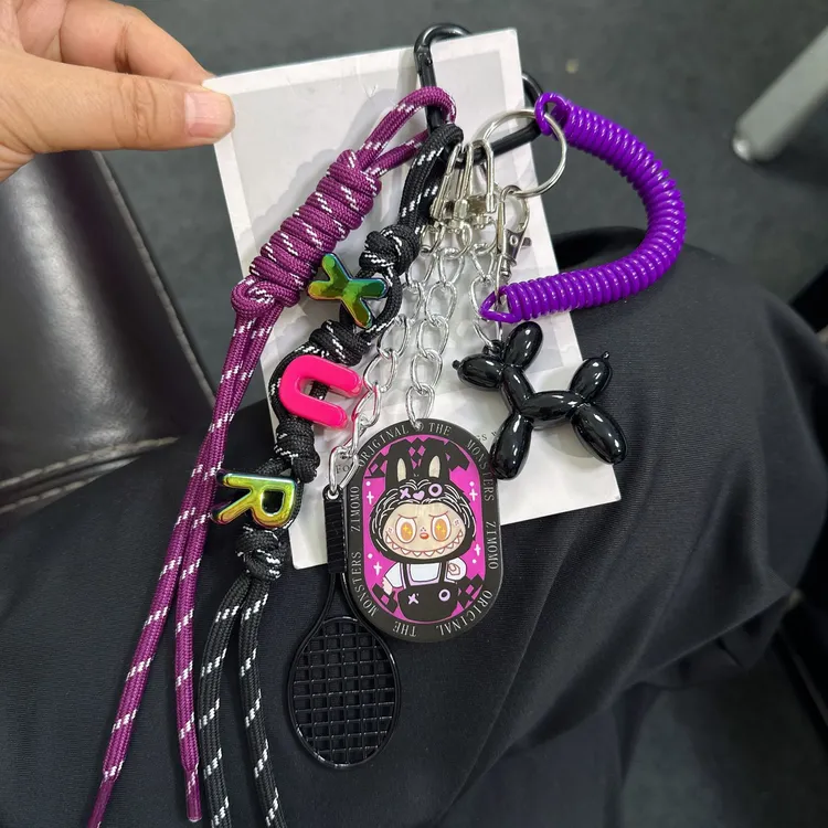 萌粒黑暗精灵配拉布布miu系小众包包挂件便携式手机链手工钥匙扣