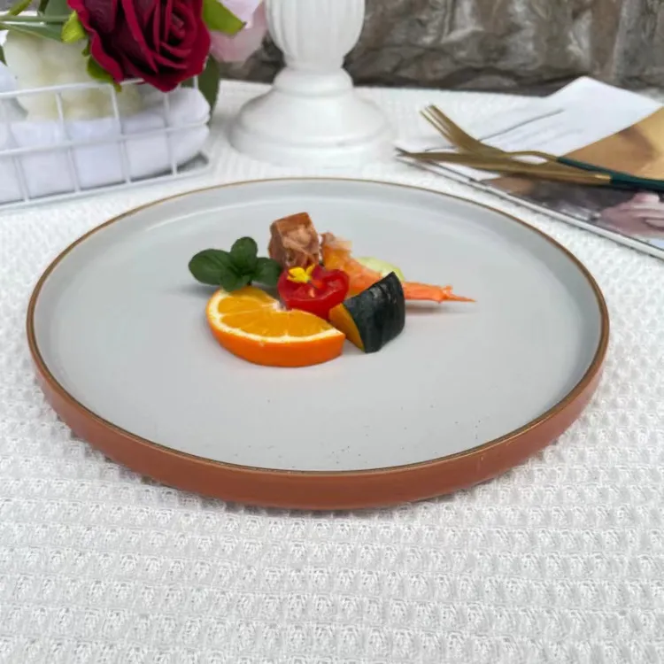 简约轻奢西餐厅牛排盘子菜盘家用高级感酒店商用披萨盘意面盘瑕疵