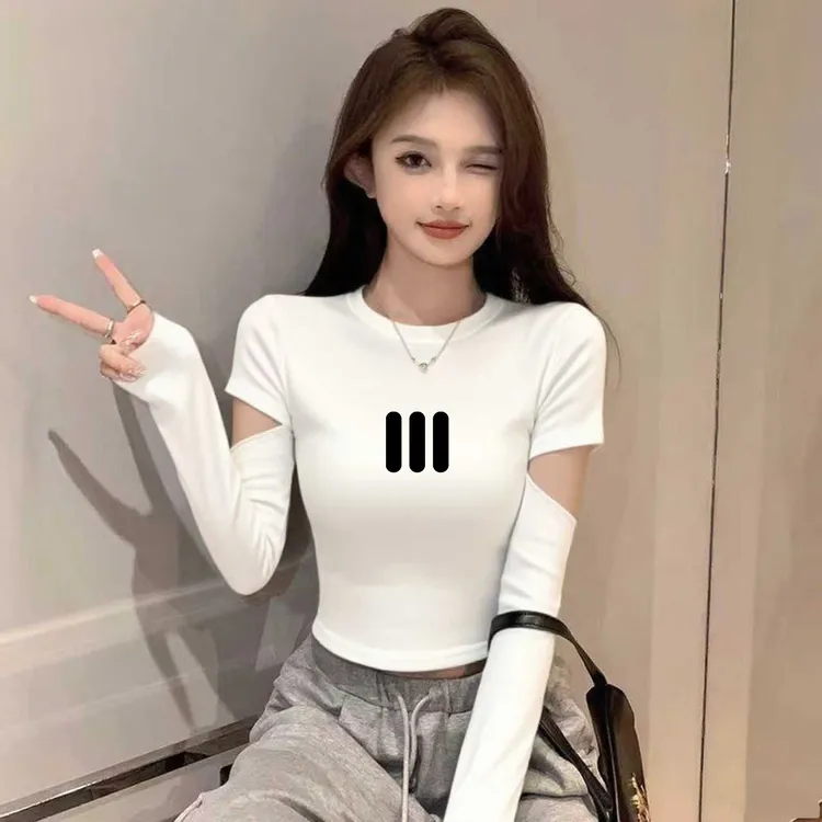 圆领内搭镂空长袖洋气设计感修身上衣白色打底衫女2025新款秋冬