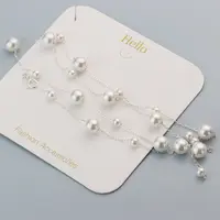 链子925银 s925纯银满天星珍珠项链珍珠耳饰套组不掉色