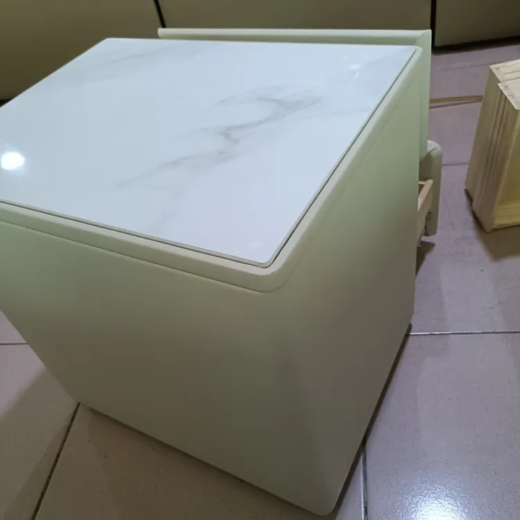 通通爱床头柜：全实木贴皮上面配岩板时尚轻奢蓝色白色绿色大容量