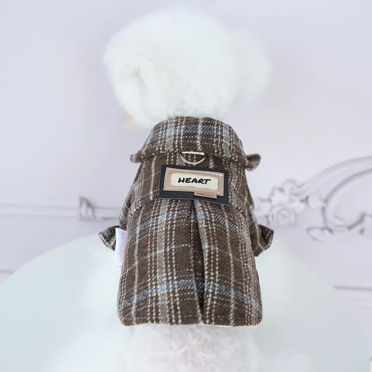 狗狗宠物衣服秋冬装猫咪帅气格子套装棉衣中小型犬泰迪样衣冬装 