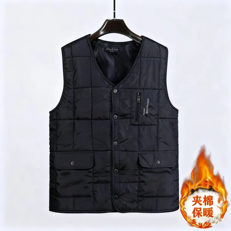 中老年丝绒马甲男短款轻薄加厚保暖内胆大服码爸爸装坎肩背心丝绒