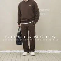 【大头叔叔】2025秋冬老钱风重磅柔棉极简运动休闲卫衣套装DDTZ7166