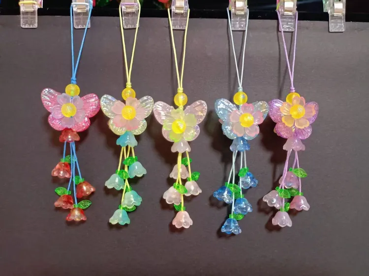 (清仓)镀彩蝴蝶挂件 手工DIY材料包