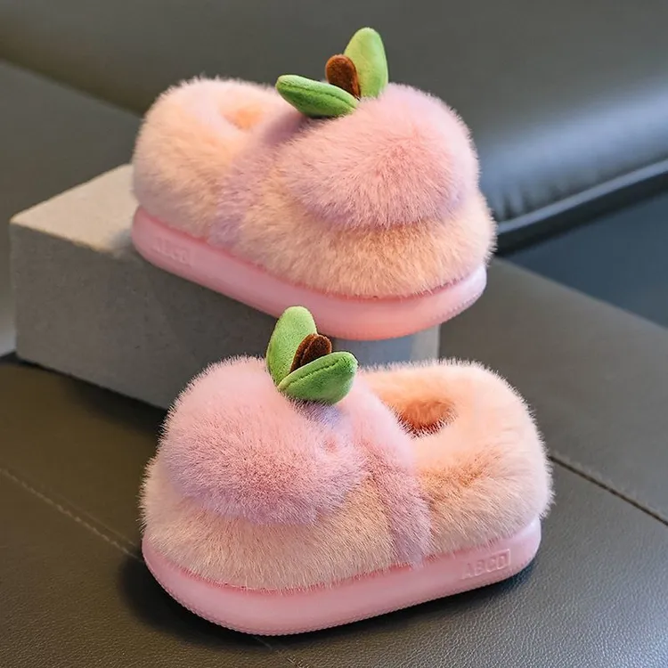 儿童棉鞋男童女童新款可爱加厚防滑保暖公主风时尚室内外包跟鞋LW