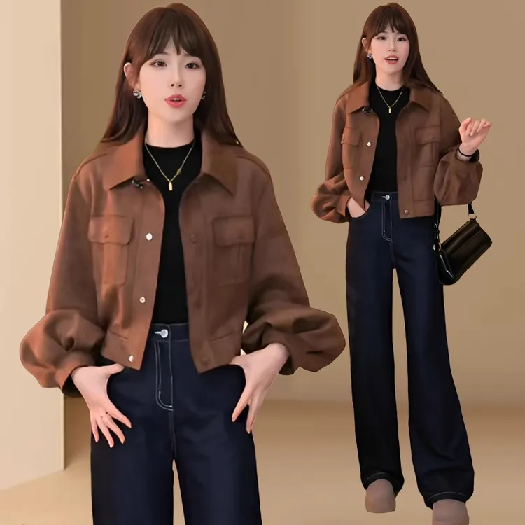 【杉姐自营店】819#洋气时尚流行春秋新款短外套女宽松休闲显瘦上衣