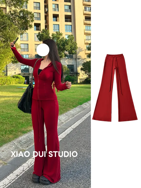 【XIAO DUI】春秋季-欧美风ins穿搭-气质百搭显瘦微喇裤